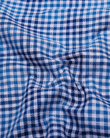 Pinot Blue Dobby Amsler Check Cotton Shirt