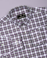 Horsen Purple Dobby Amsler Check Formal Cotton Shirt