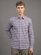 Horsen Purple Dobby Amsler Check Formal Cotton Shirt