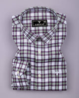 Horsen Purple Dobby Amsler Check Formal Cotton Shirt