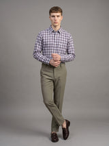 Horsen Purple Dobby Amsler Check Formal Cotton Shirt