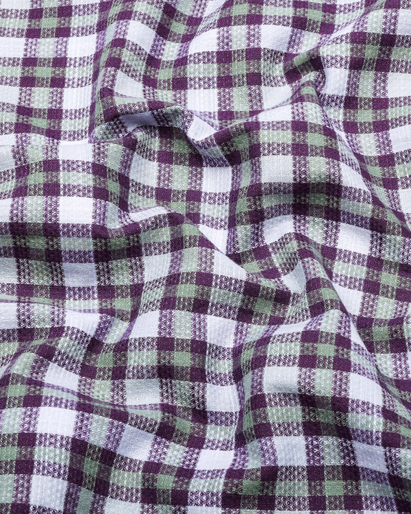 Horsen Purple Dobby Amsler Check Formal Cotton Shirt