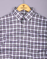 Horsen Purple Dobby Amsler Check Formal Cotton Shirt