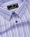Nimora Blue With White Dobby Stripe Premium Giza Shirt