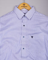 Zifi Blue With White Stripe Premium Giza Shirt