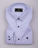 Zifi Blue With White Stripe Premium Giza Shirt