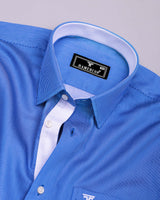 Odate Blue With White Stripe Premium Cotton Designer Shirt
