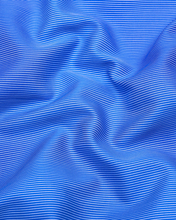 Odate Blue With White Stripe Premium Cotton Designer Shirt
