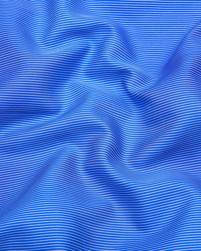 Odate Blue With White Stripe Premium Cotton Designer Shirt