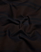 Kiwano Chocolate Brown Waffle Stripe Dobby Cotton Shirt