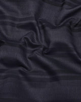 Kiwano Onyx Gray Waffle Stripe Dobby Cotton Shirt