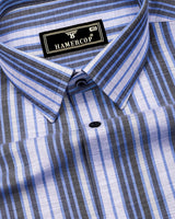 Iron Gray With Blue Twill Stripe Cotton Shirt