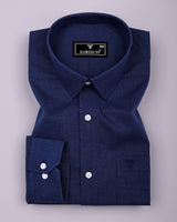 Planet Blue Melange Cotton Formal Shirt