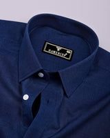 Planet Blue Melange Cotton Formal Shirt