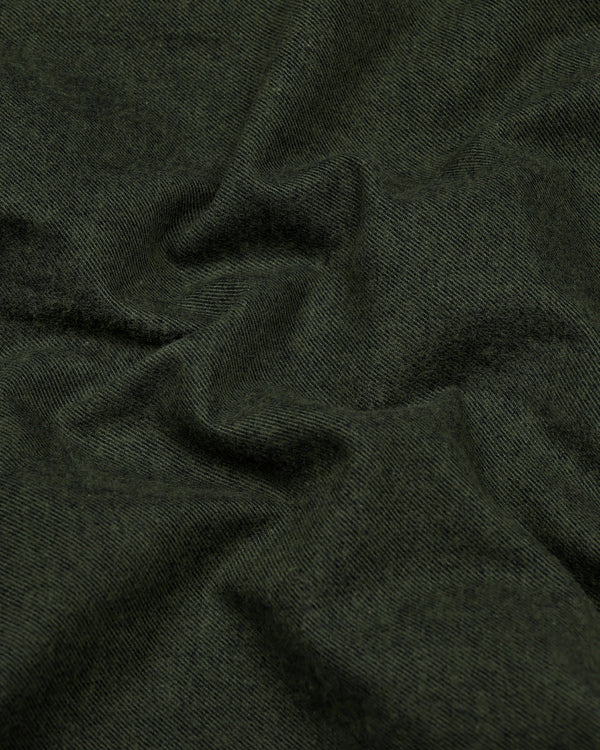 Neon Green Plaid Flannel Solid Heavy Cotton Shirt