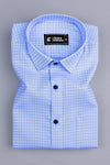 Lumina light blue check shirt
