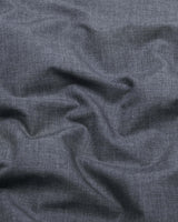 Planet Charcoal Gray Melange Cotton Formal Shirt