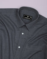 Planet Charcoal Gray Melange Cotton Formal Shirt