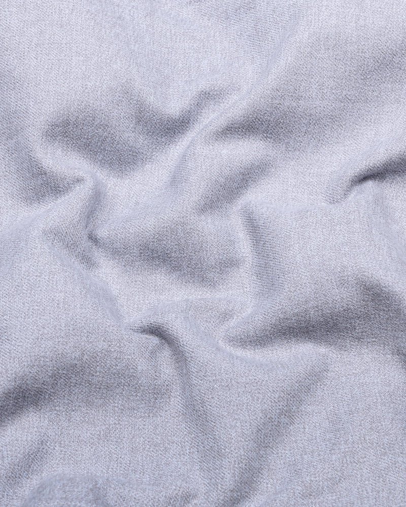 Thermal Gray Plaid Flannel Solid Heavy Cotton Shirt