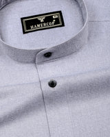 Thermal Gray Plaid Flannel Solid Heavy Cotton Shirt