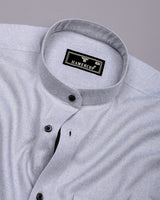 Thermal Gray Plaid Flannel Solid Heavy Cotton Shirt