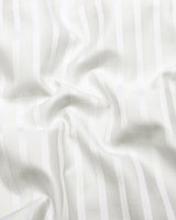 Light Ivory Self Weft Stripe Premium Cotton Shirt
