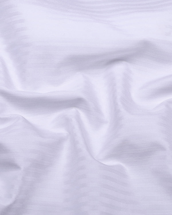 Salt White Self Stripe Premium Giza Shirt