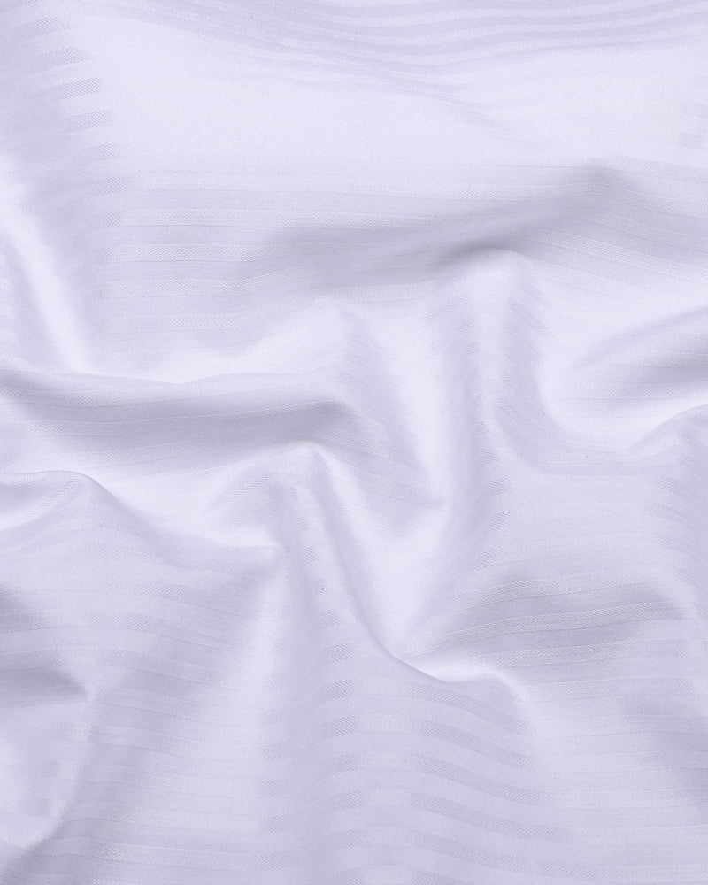 Salt White Self Stripe Premium Giza Shirt