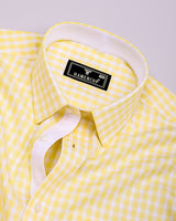 Limelight Yellow Check Premium Cotton Designer Shirt