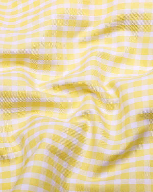Limelight Yellow Check Premium Cotton Designer Shirt