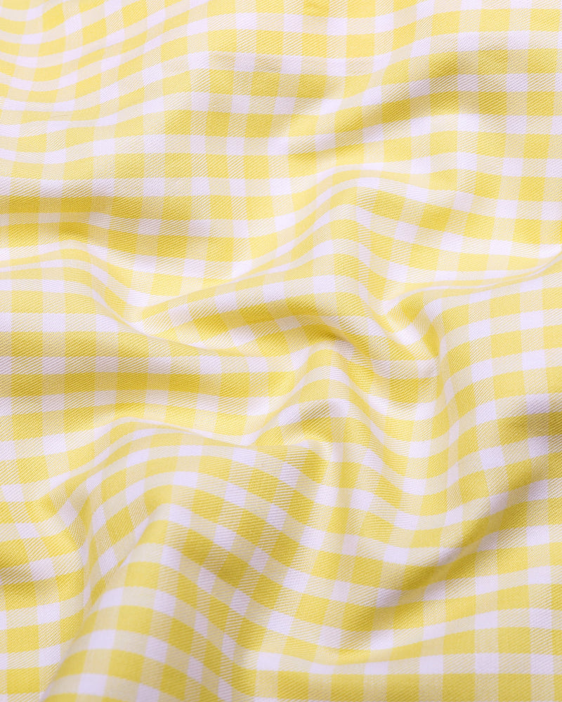 Limelight Yellow Check Premium Cotton Designer Shirt