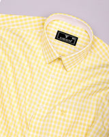 Limelight Yellow Check Premium Cotton Designer Shirt