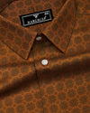 Riga Mustard Geometrical Printed Satin Cotton Shirt