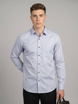 Harrow Gray With White Dobby Textured Cotton Shirt