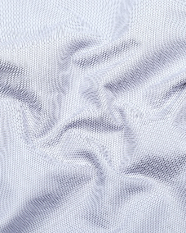 Harrow Gray With White Dobby Textured Cotton Shirt