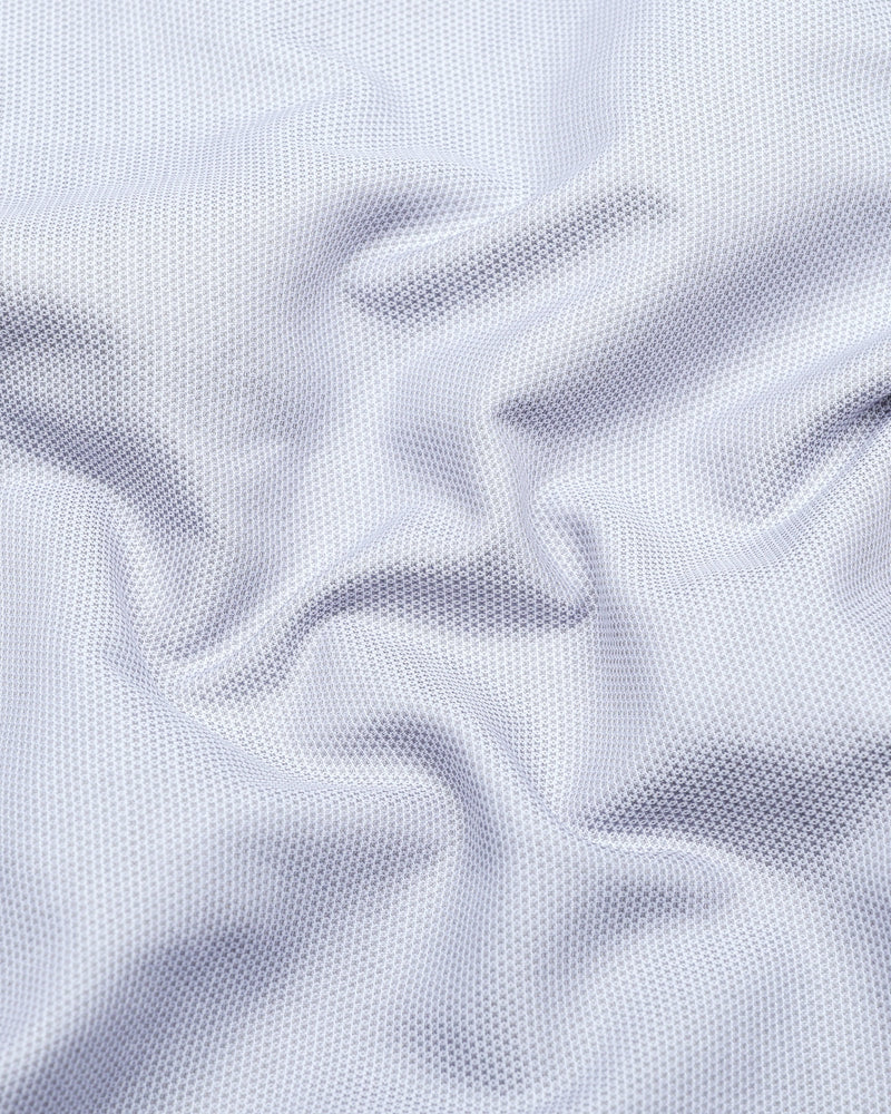 Harrow Gray With White Dobby Textured Cotton Shirt