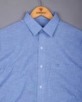 Earth Blue Linen Soft Cotton Formal Shirt