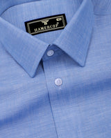 Earth Blue Linen Soft Cotton Formal Shirt