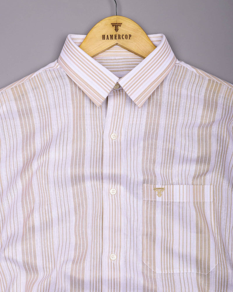 Florence Cream With White Stripe Cotton Shirt