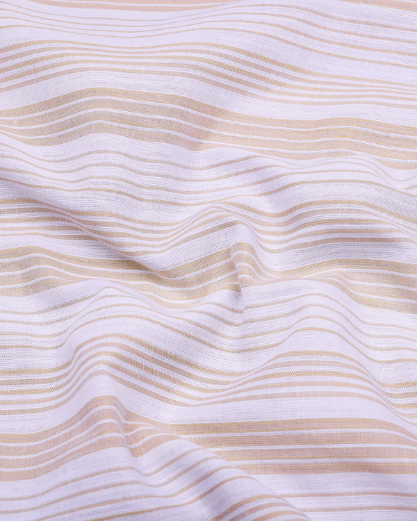 Florence Cream With White Stripe Cotton Shirt