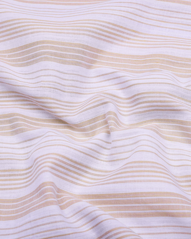 Florence Cream With White Stripe Cotton Shirt