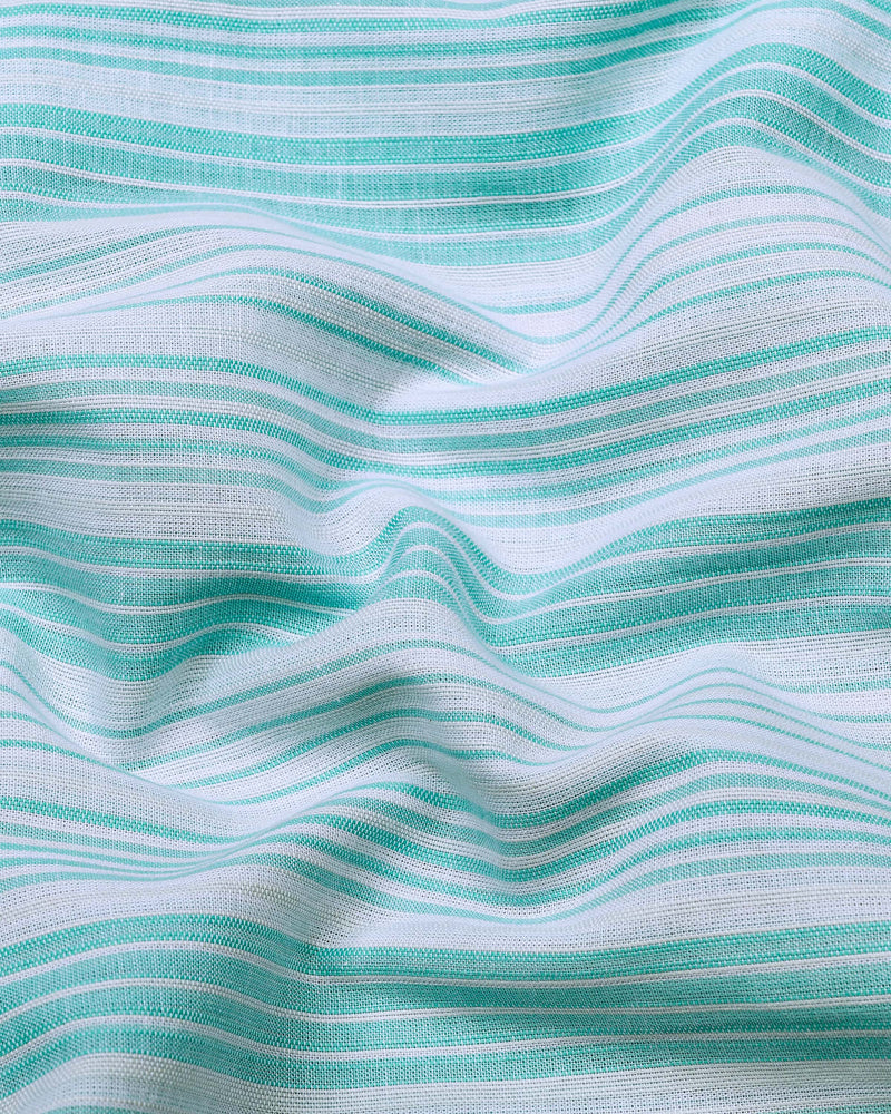 Florence Aqua Blue With White Stripe Cotton Shirt