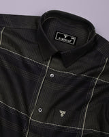 Prelog Green With Cream Twill Check Dobby Cotton Shirt