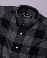 Crok Black With Gray Check Dobby Cotton Shirt