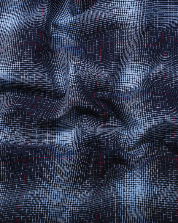 Werofly Blue Twill Check Premium Cotton Shirt