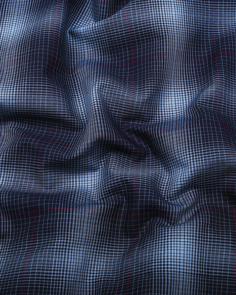 Werofly Blue Twill Check Premium Cotton Shirt