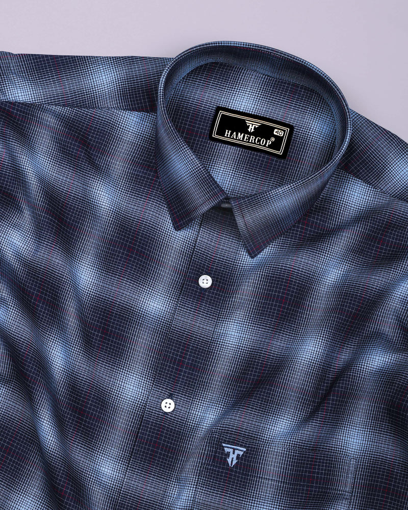 Werofly Blue Twill Check Premium Cotton Shirt