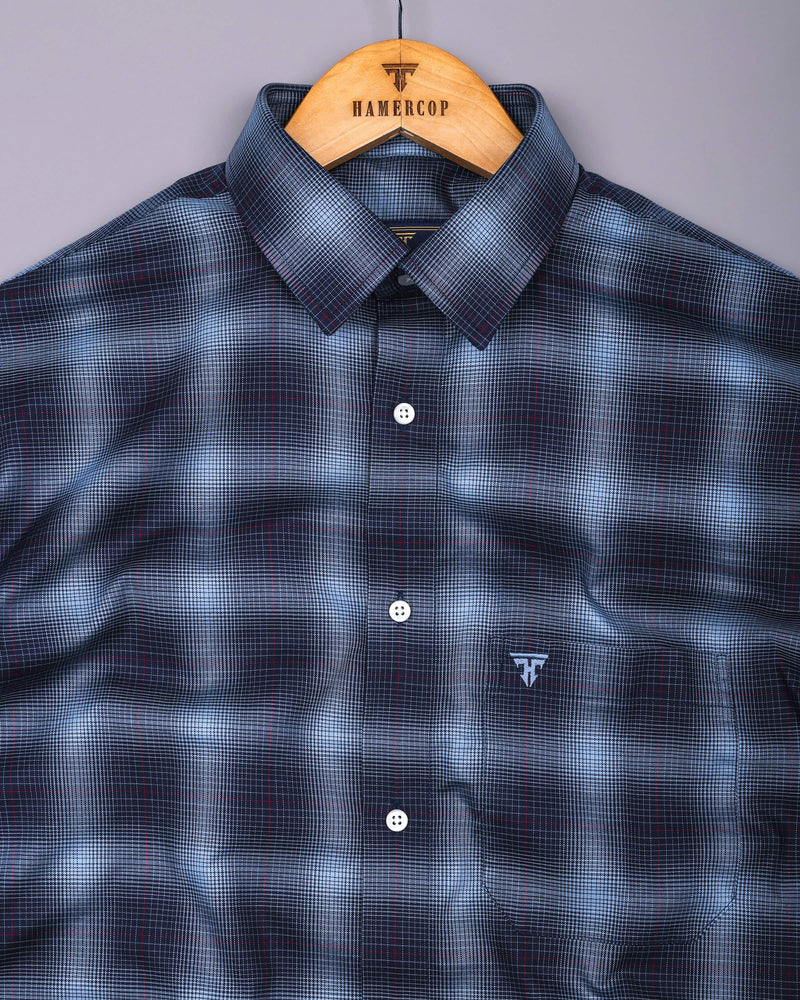 Werofly Blue Twill Check Premium Cotton Shirt