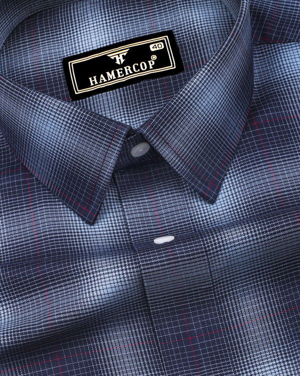 Werofly Blue Twill Check Premium Cotton Shirt