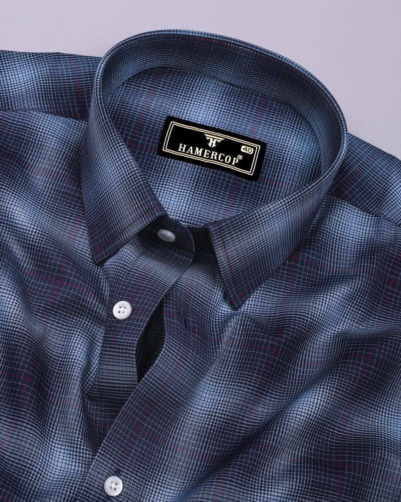 Werofly Blue Twill Check Premium Cotton Shirt